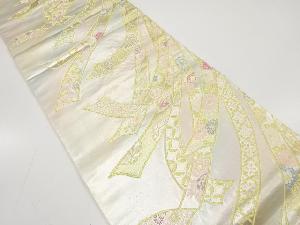 アンティーク　熨斗に花・古典柄織り出し暈し袋帯（材料）